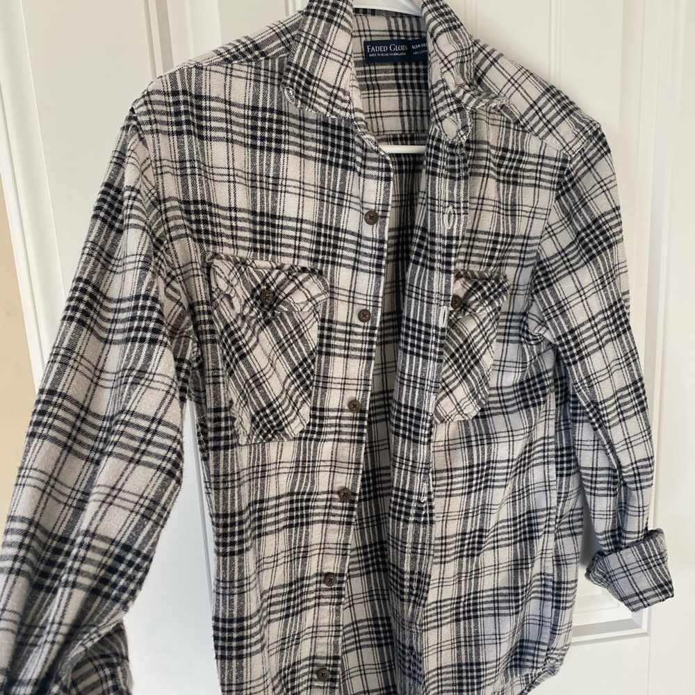 Faded Glory Black And White Flannel